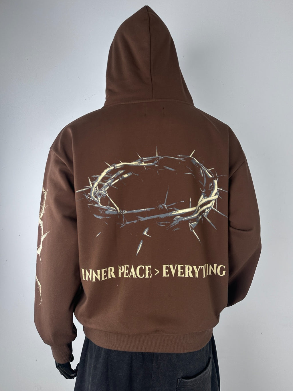 Inner Peace ‘IP Over Everything’ Pullover Hoodie (Brown)