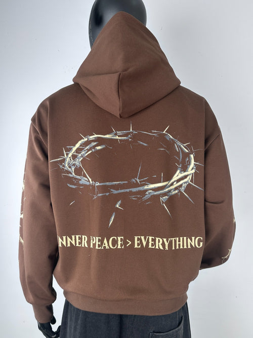 Inner Peace ‘IP Over Everything’ Pullover Hoodie (Brown)