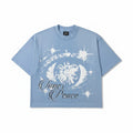 Inner Peace 'I See' Cropped Rhinestone T-Shirt (Washed Blue)