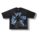 Inner Peace 'Born From Pain' Cropped Rhinestone T-Shirt (Washed Black)