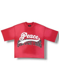 Inner Peace 'Over Everything' Oversized Cropped T-Shirt (Washed Red)